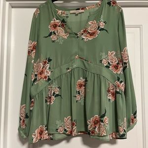 Loft floral v-neck blouse